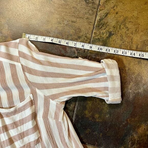 Vixbe Stripped Button Up Top Tie Bottom Size Large - Picture 7 of 12